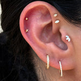 Solid 14k Gold Marquise Opal Stud Earring