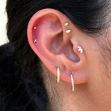 Solid 14k Gold Marquise Opal Stud Earring