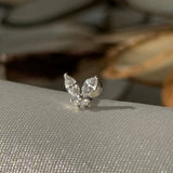 Fluttering Butterfly Flat Back Stud Earrings in Solid 14k Yellow Gold