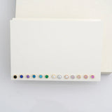 Round Gemstone Flat Back Stud Earrings Bezel Set in Solid 14k White Gold