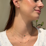 Classic Beaded Chain Necklace in Solid 14k Yellow Gold