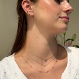 Classic Beaded Chain Necklace in Solid 14k Yellow Gold