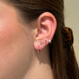 Hummingbird Flat Back Stud Earrings in Solid 14k Rose Gold