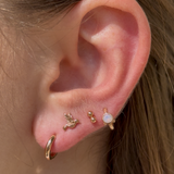 Hummingbird Flat Back Stud Earrings in Solid 14k Rose Gold