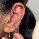 Ball Flat Back Stud Earrings in Solid 14k Yellow Gold