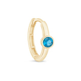 Blue Topaz Bezel Set in Solid 14k Yellow Gold