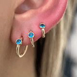 Blue Topaz Bezel Set in Solid 14k Yellow Gold