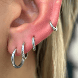 Infinity Hoop Earring in Solid 14k White Gold