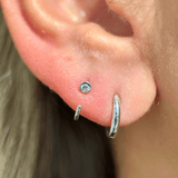Cubic Zirconia Ear Cuff in Solid 14k White Gold