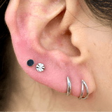 Diamond Cut Solid 14k White Gold Disc Flat Back Stud Earrings