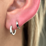 Gold Mini Hoop Earring in Solid 14k White Gold