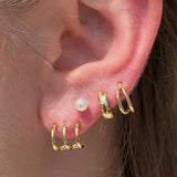 Twin Band Statement Hoop in Solid 14k Yellow Gold
