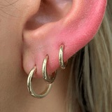 Infinity Hoop in Solid 14k Yellow Gold