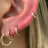 Infinity Hoop in Solid 14k Yellow Gold