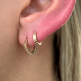 Gold Mini Hoop Earring in Solid 14k Yellow Gold