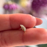 Leaf Flat Back Stud Earrings in Solid 14k Yellow Gold