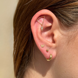 Butterfly Flat Back Stud Earrings in Solid 14k Yellow Gold
