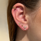 Ball Flat Back Stud Earrings in Solid 14k Yellow Gold