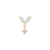 Double Marquise Drop in Solid 14k Yellow Gold