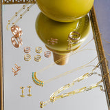Turquoise Fringe Necklace in Solid 14k Yellow Gold