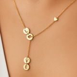 Love Lariat Necklace 14k in Solid 14k Yellow Gold