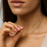 Beaded Double Wrap Medallion Necklace in Solid 14k Yellow Gold