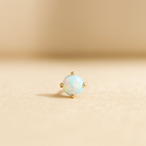 Solid 14k Gold Opal Prong Set Stud Earring