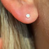 Solid 14k Gold Opal Prong Set Stud Earring