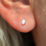 Solid 14k Gold Marquise Opal Stud Earring