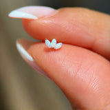 Solid 14k Gold Triple Marquise Opal Lotus Stud