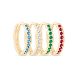 Emerald Cartilage Hoop in Solid 14k Yellow Gold