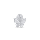 Butterfly Flat Back Stud Earrings Flat Back Stud Earrings in Solid 14k White Gold