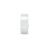 Wide Huggie Hoop Earring in Solid 14k White Gold