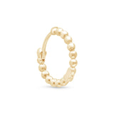 Bubble Beaded Hoop Earring in Solid 14k Yellow Gold