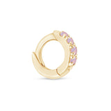 Opal Pavé Studded Huggie Earring in Solid 14k Yellow Gold