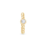 Beaded Bubble Cuff with Stud in Solid 14k Yellow Gold