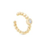 Beaded Bubble Cuff with Stud in Solid 14k Yellow Gold