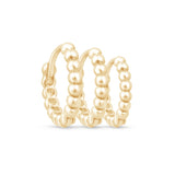 Bubble Beaded Hoop Earring in Solid 14k Yellow Gold