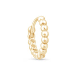 Bubble Beaded Hoop Earring in Solid 14k Yellow Gold