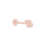 Bead Cluster Flat Back Stud Earrings in Solid 14k Rose Gold