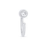 Cubic Zirconia Ear Cuff in Solid 14k White Gold