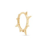 Spiked Huggie Hoop in Solid 14k Yellow Gold