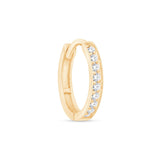 Gemstone Cartilage Hoop Earring in Solid 14k Yellow Gold