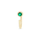 Emerald Ear Cuff in Solid 14k Yellow Gold