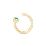 Emerald Ear Cuff in Solid 14k Yellow Gold