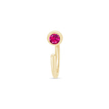 Ruby Ear Cuff in Solid 14k Yellow Gold