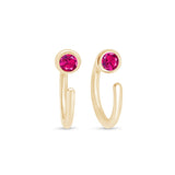Ruby Ear Cuff in Solid 14k Yellow Gold