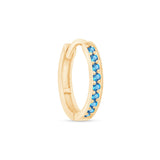 London Blue Topaz Cartilage Hoop in Solid 14k Yellow Gold