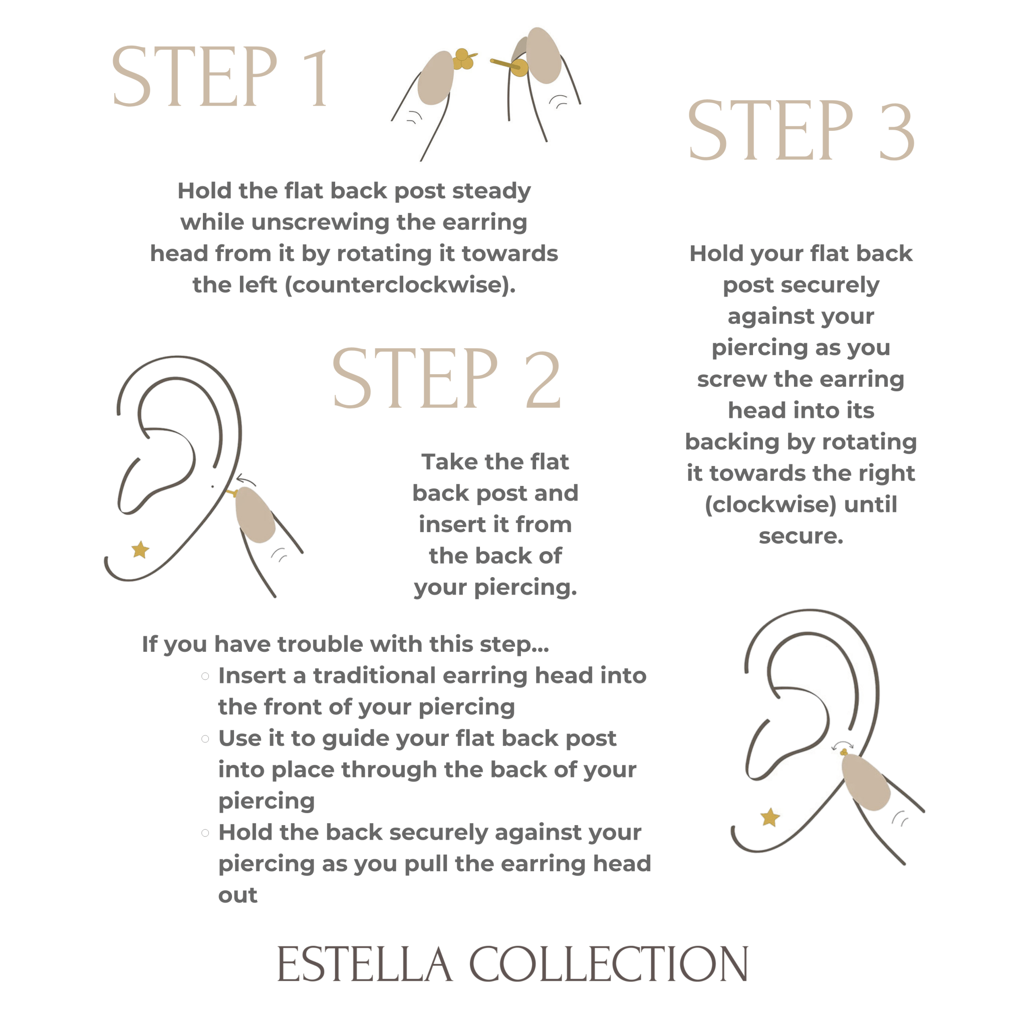 Flat Back Earring Post in Solid 14k Gold - Internally Threaded Estella Collection #product_description# 14k Flat Back Stud Earrings Ready to Ship #tag4# #tag5# #tag6# #tag7# #tag8# #tag9# #tag10# 14k Yellow Gold 5MM