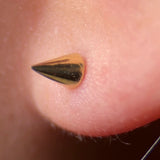 Spike Flat Back Stud Earrings in Solid 14k Yellow Gold